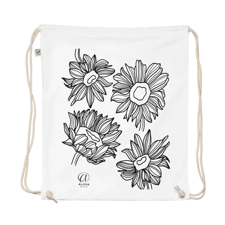 Doodle Flowers Drawstring Bag product image (1)
