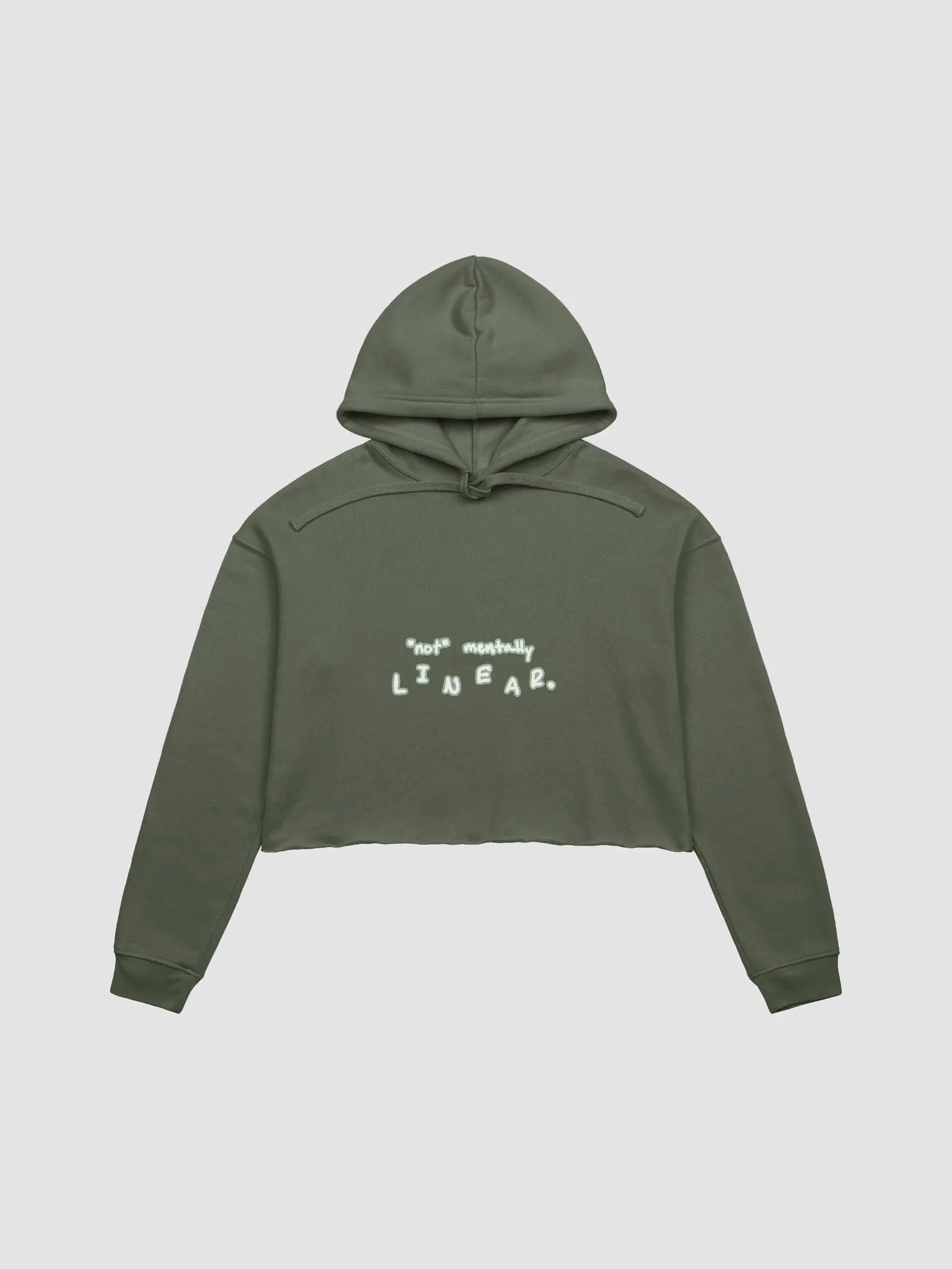 *not* mentally linear (lined design, #96B697) fleece cropped hoodie product image (14)