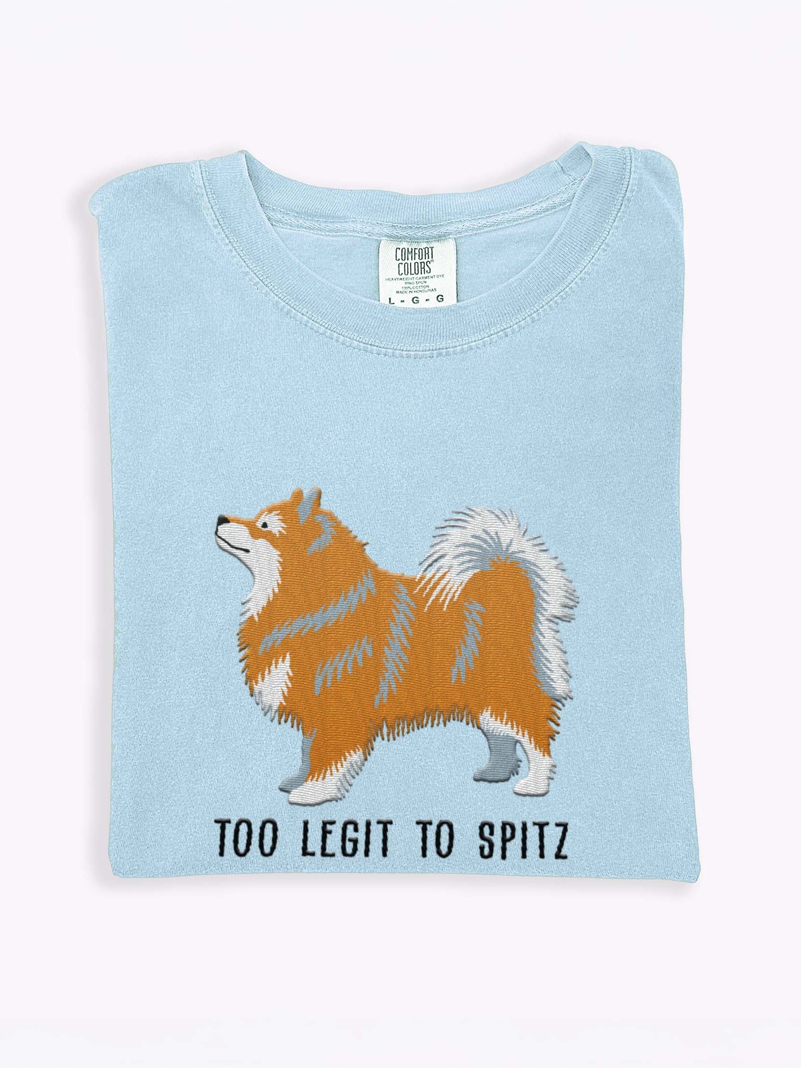 Too Legit to Spitz T-Shirt(Embroidered) of a Finnish Lapphund(Brown & White) product image (1)