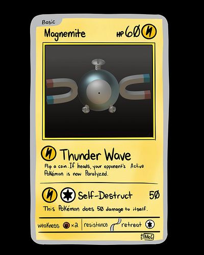 I randomly decided after finishing the Magnemite that I would draw the card part. which i am pretty happy with how both came ...