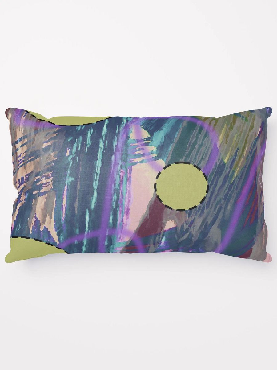Blue Green Splatter Doodle Throw Pillow product image (14)
