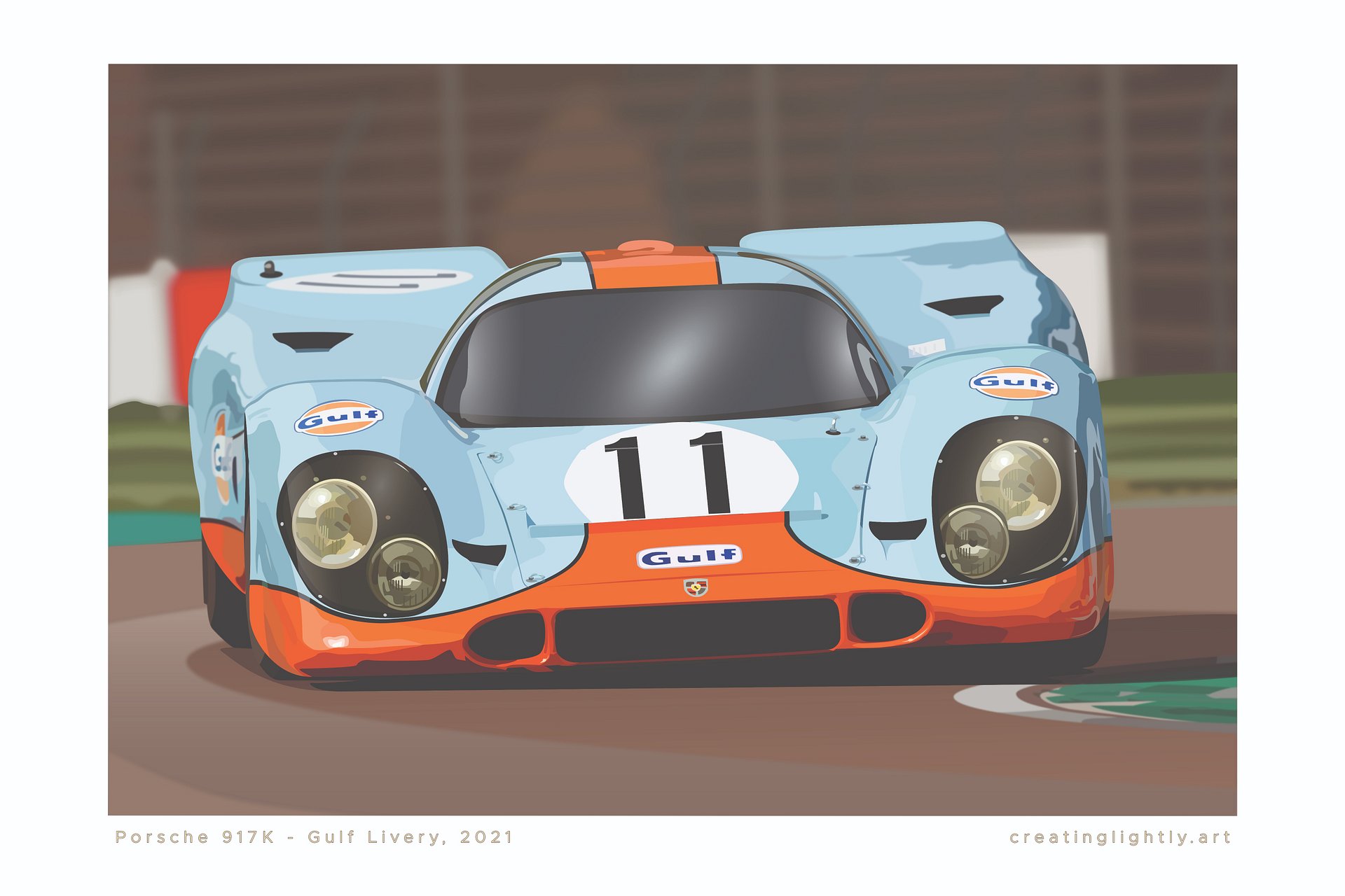 "Porsche 917K - Gulf Livery" Original Artwork Print product image (1)