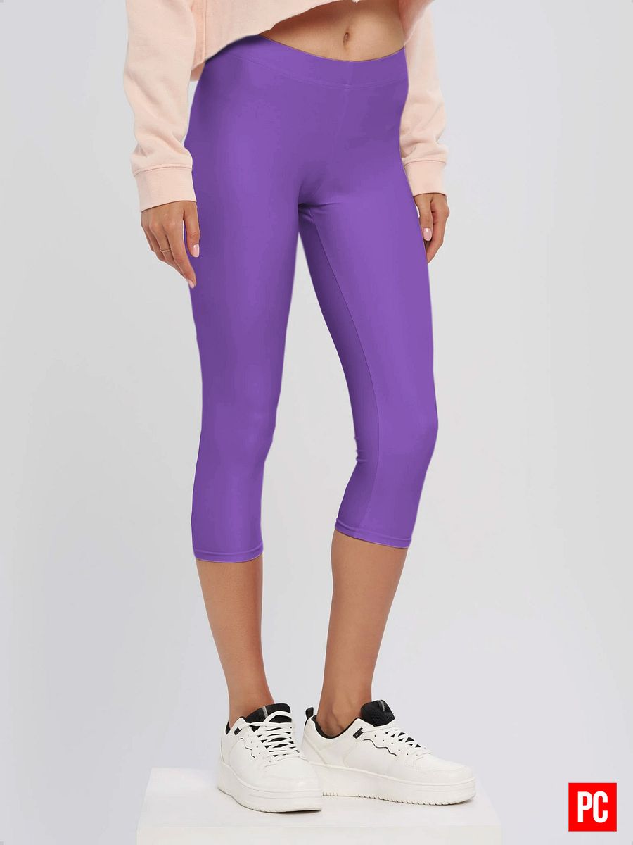 Plain Color Amethyst Capri Leggings product image (2)