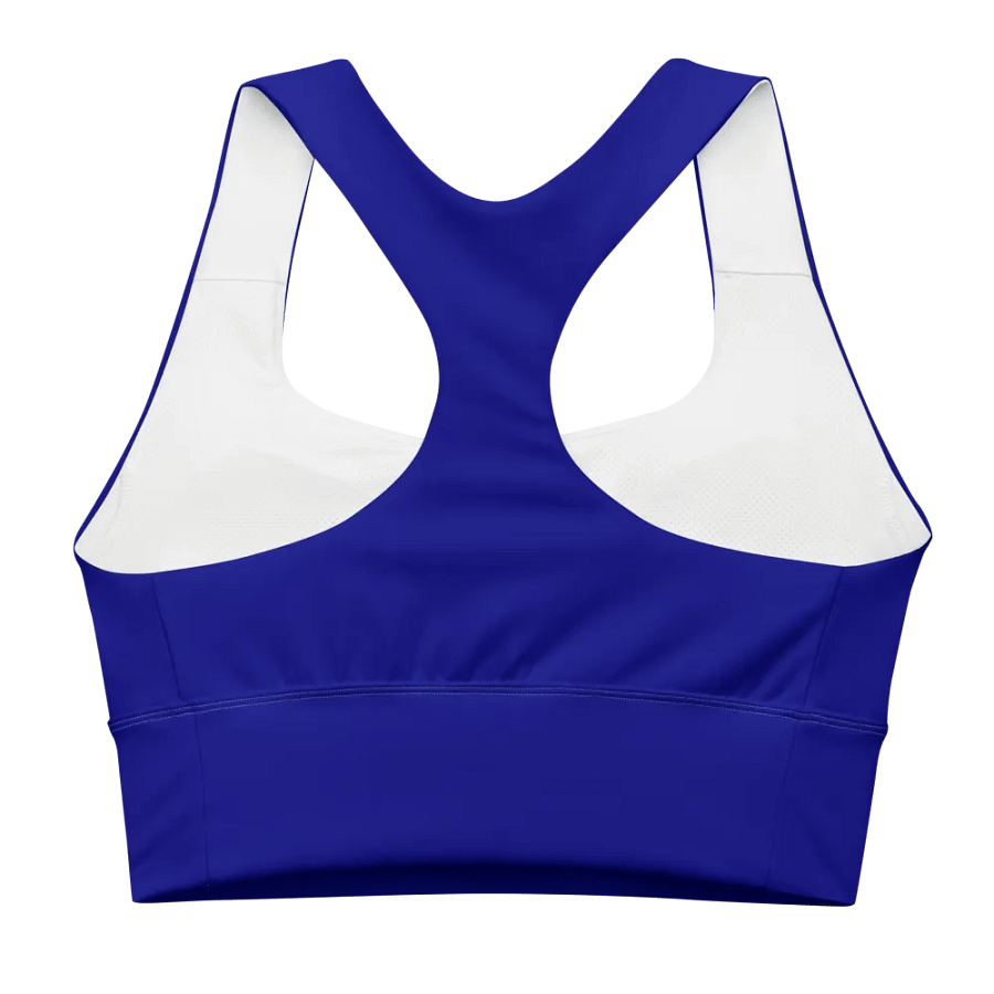 Plain Color Navy Blue Longline Sports Bra product image (6)
