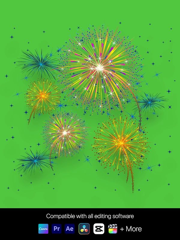 Fireworks Animation - Green Screen (MOV Transparent) product image (1)