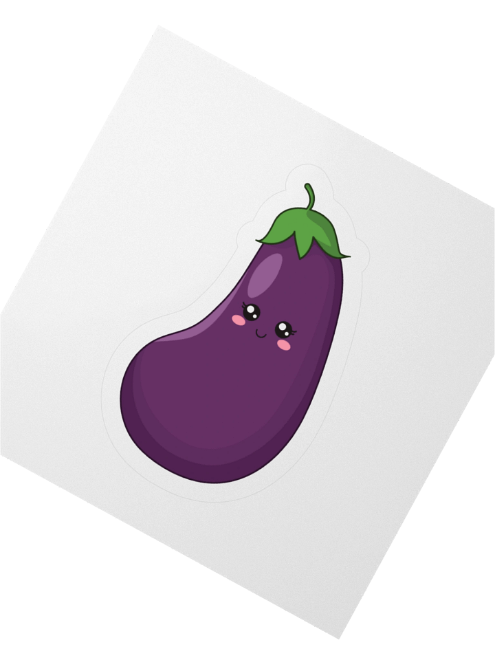 Aubrey the Aubergine™ Kiss Cut Sticker product image (4)