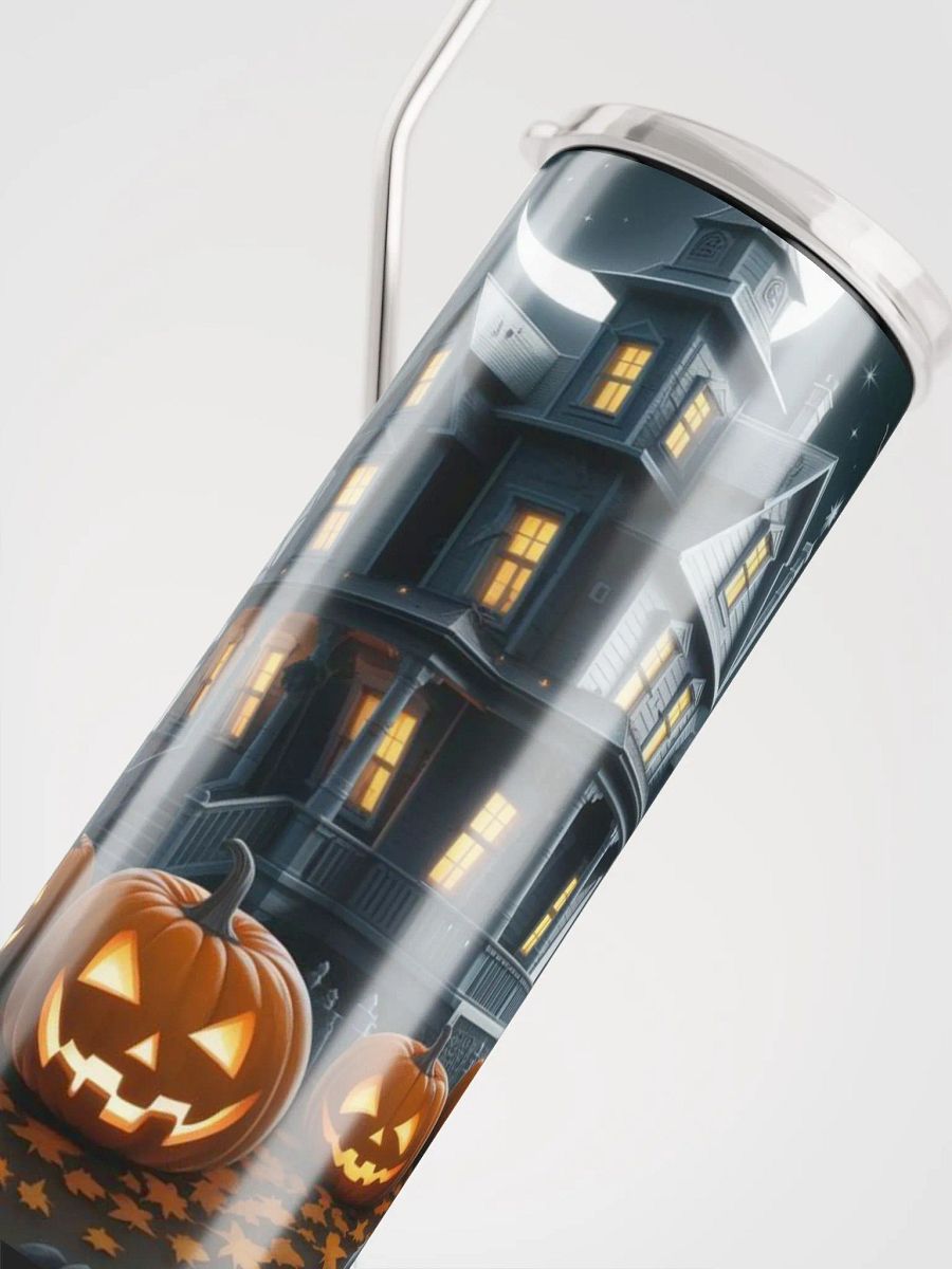 Spooky Haunted House & Pumpkin Tumbler | Halloween Drinkware