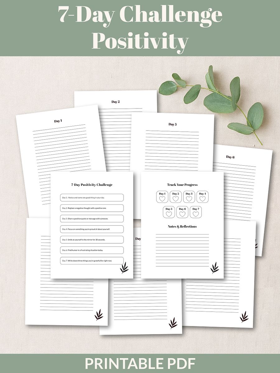 7-Day Positivity Challenge Printable product image (1)