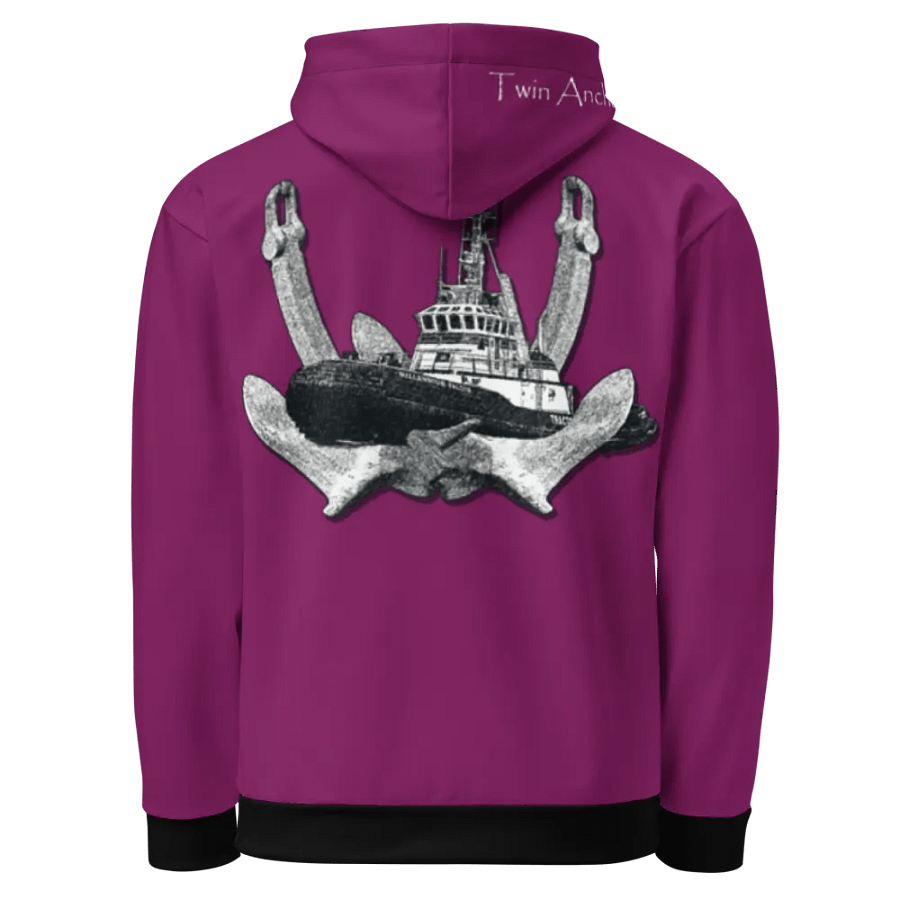 Eggplant Twin Anchor Marco tug Hoodie product image (3)