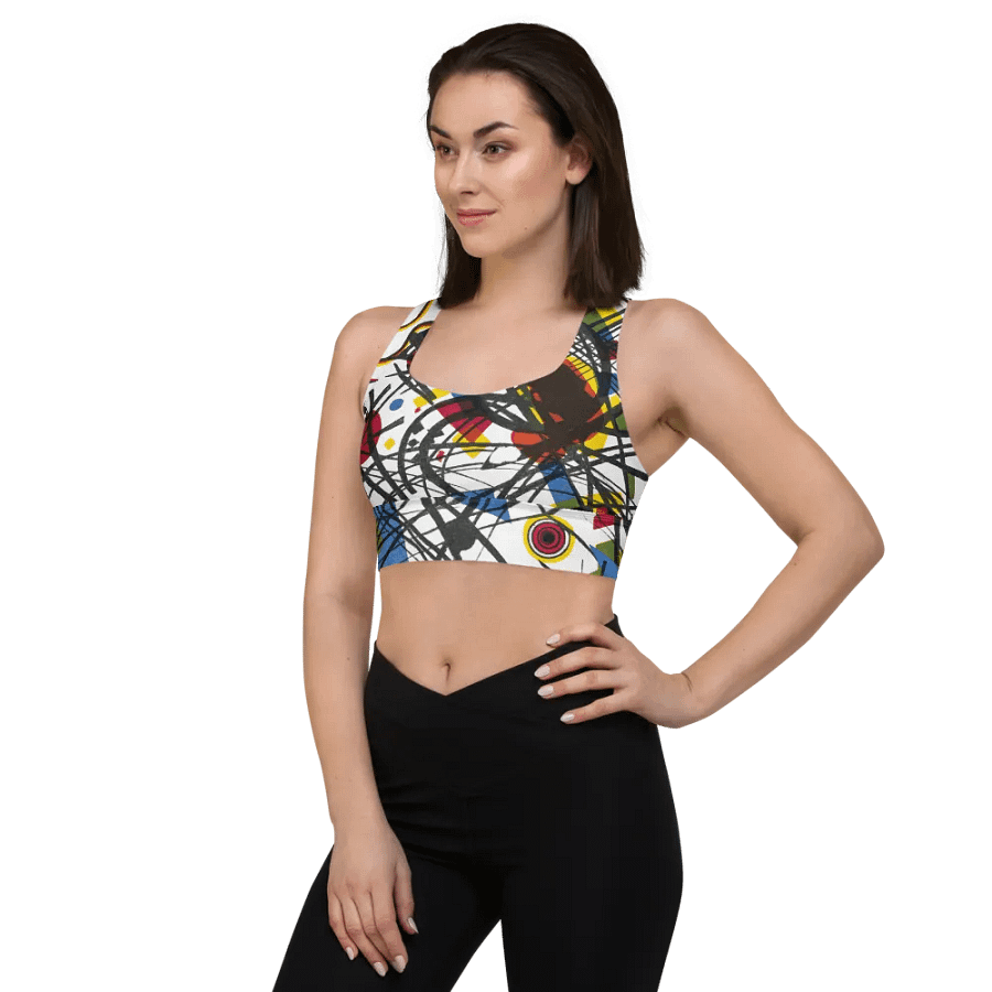 Abstract Lithographic Pattern Design Longline Sports Bra - V3 product image (11)