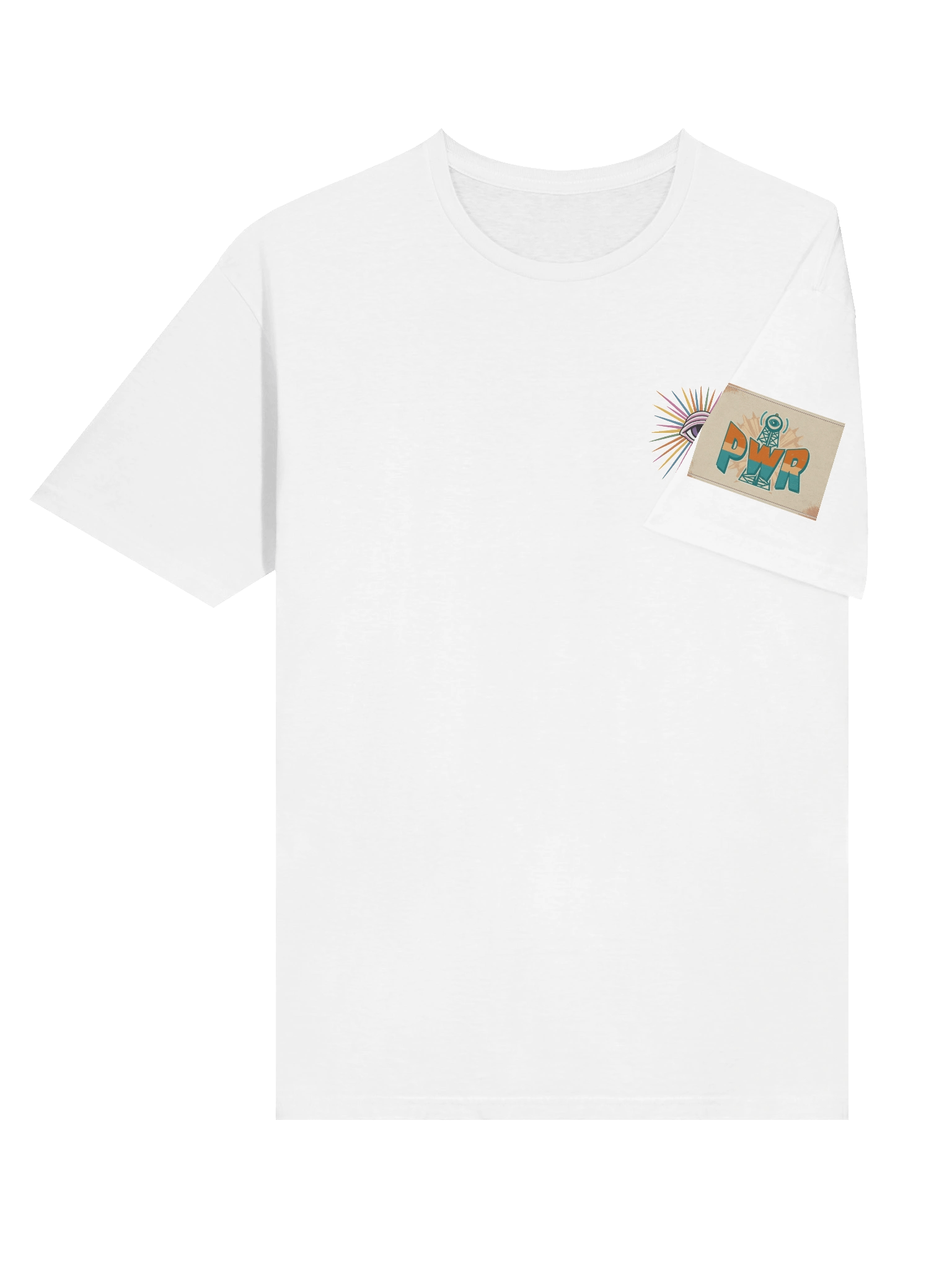 Unisex PWR Radiating Eye/Radio Tower White T-shirt product image (6)