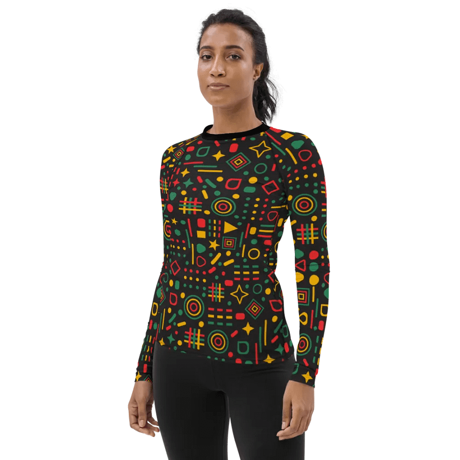 Bold Heritage: Black History Month All-Over Print Women's Rash Guard product image (4)