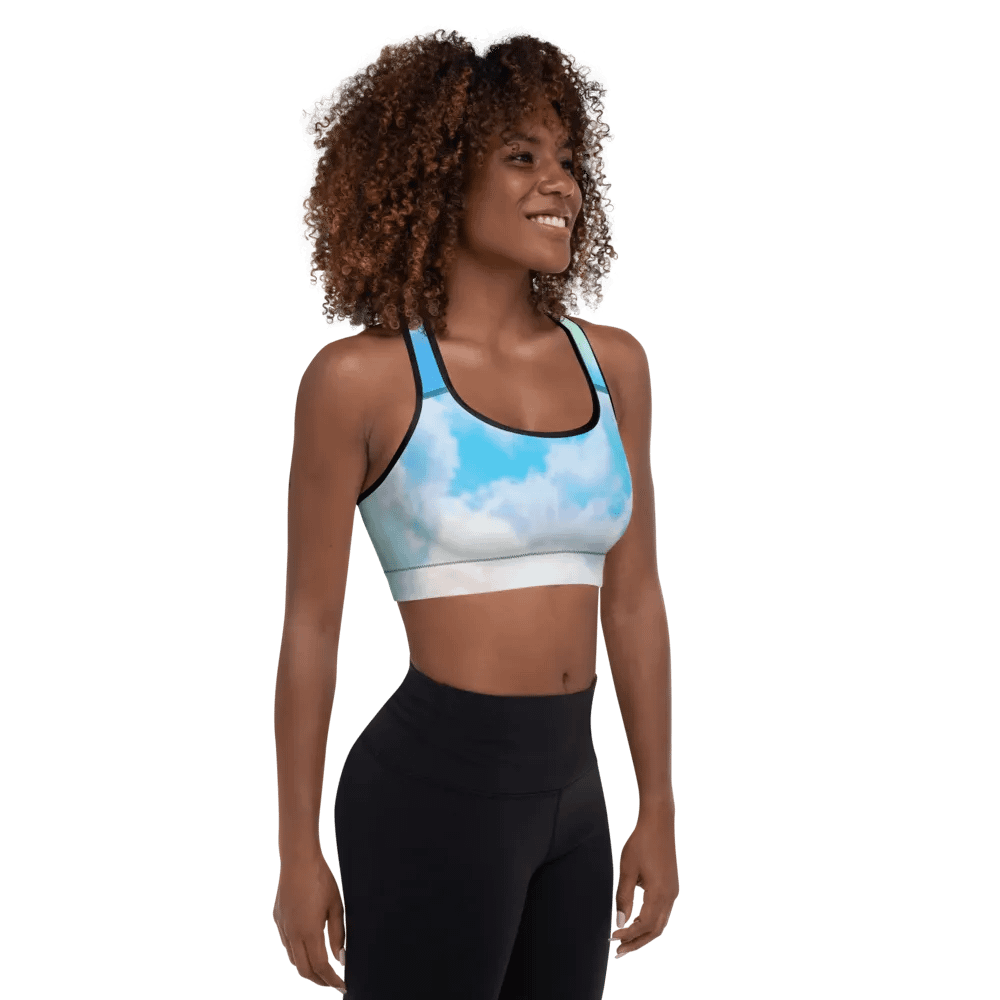 Blur cloud rainbow Design Padded Sports Bra - v6 product image (11)