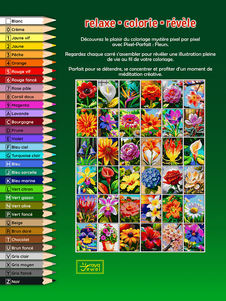 Pixel-Parfait: Fleurs - Coloriage pixel mystère numéroté | Livre à imprimer product image (2)