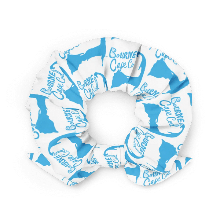 BOURNE to Cape Cod™ | Hair Tie | Coastal Chic | All-Over Logo Print | Blue on White product image (2)