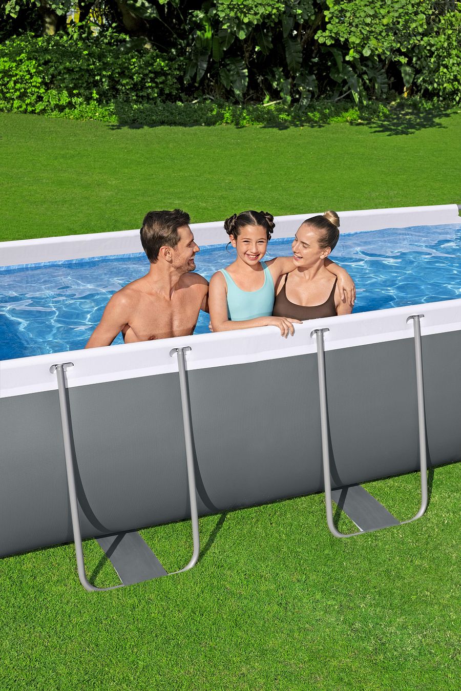 56442 - Power Steel 13'3" x 6'7" x 39.5" Rectangular Pool Set (SAND FILTER ) product image (3)
