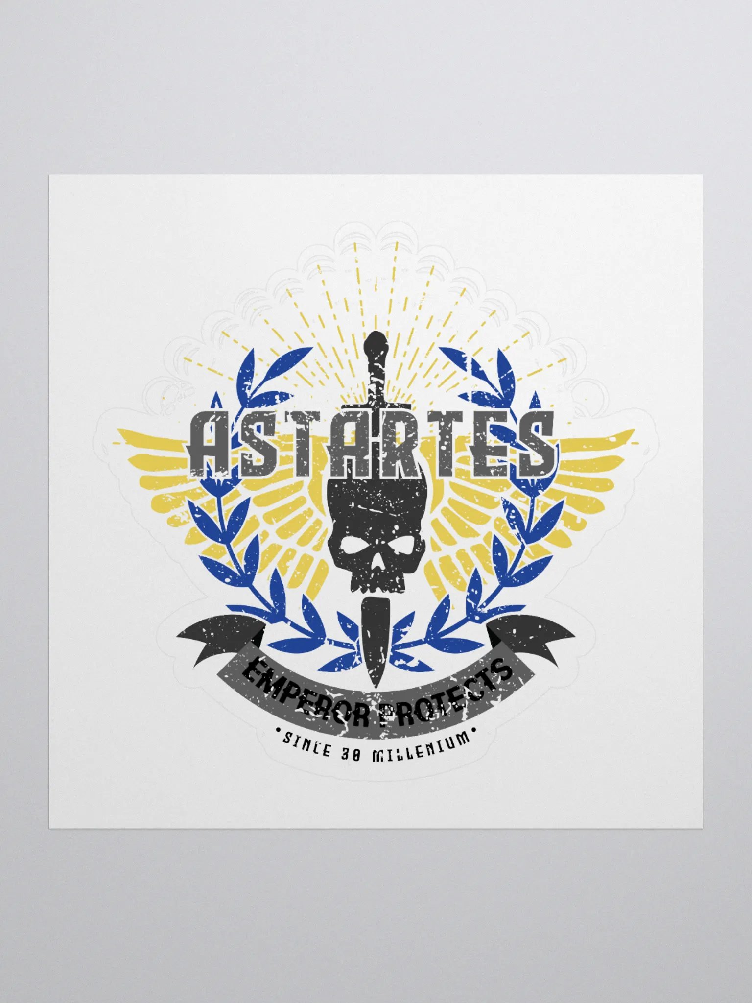 Astartes Retro Badge Kiss-Cut Sticker – Warhammer 40K Style product image (1)