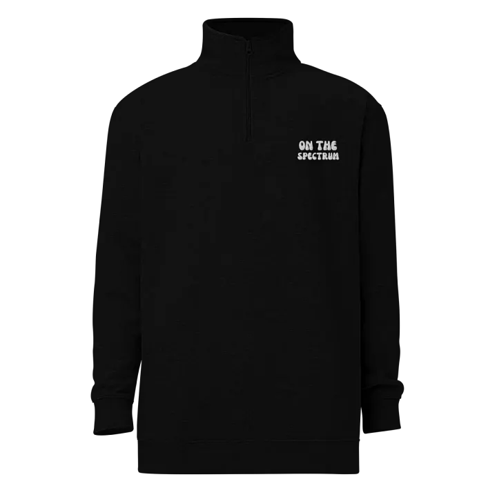 ON THE SPECTRUM (white) embroidered quarter zip product image (1)
