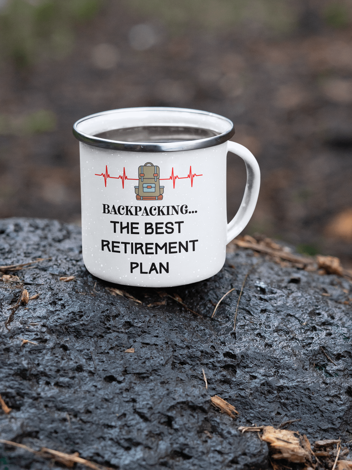 Retirement Backpacking Enamel Mug product image (2)