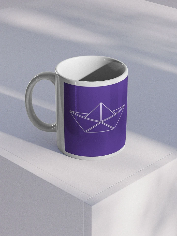 Galeer Paper Boat Purple Background Mug product image (1)