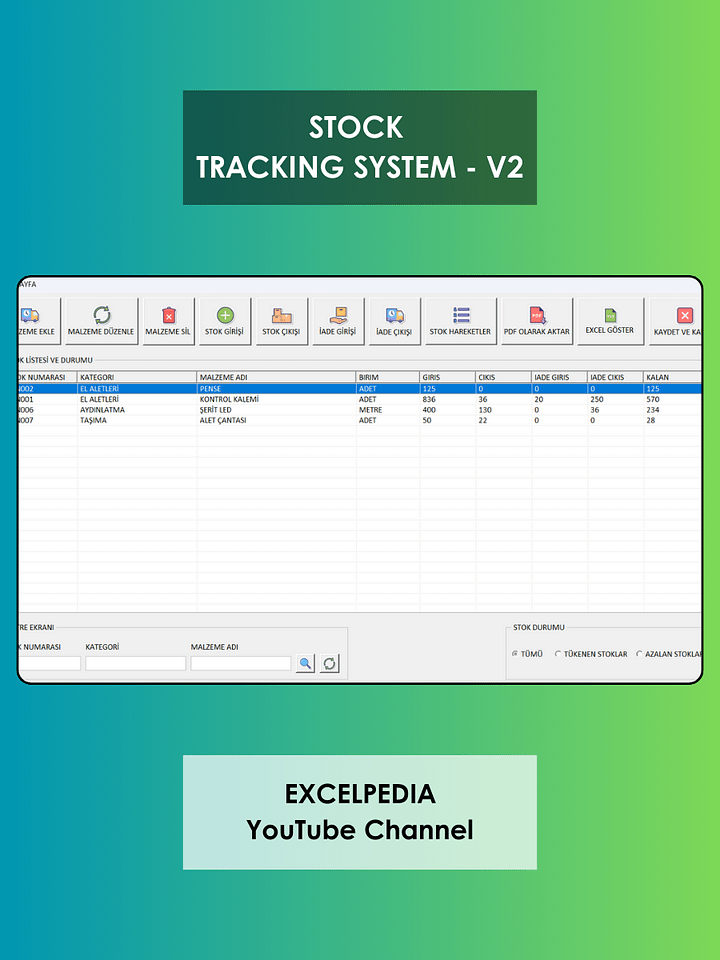 STOK TAKİP PROGRAMI - V2 product image (1)