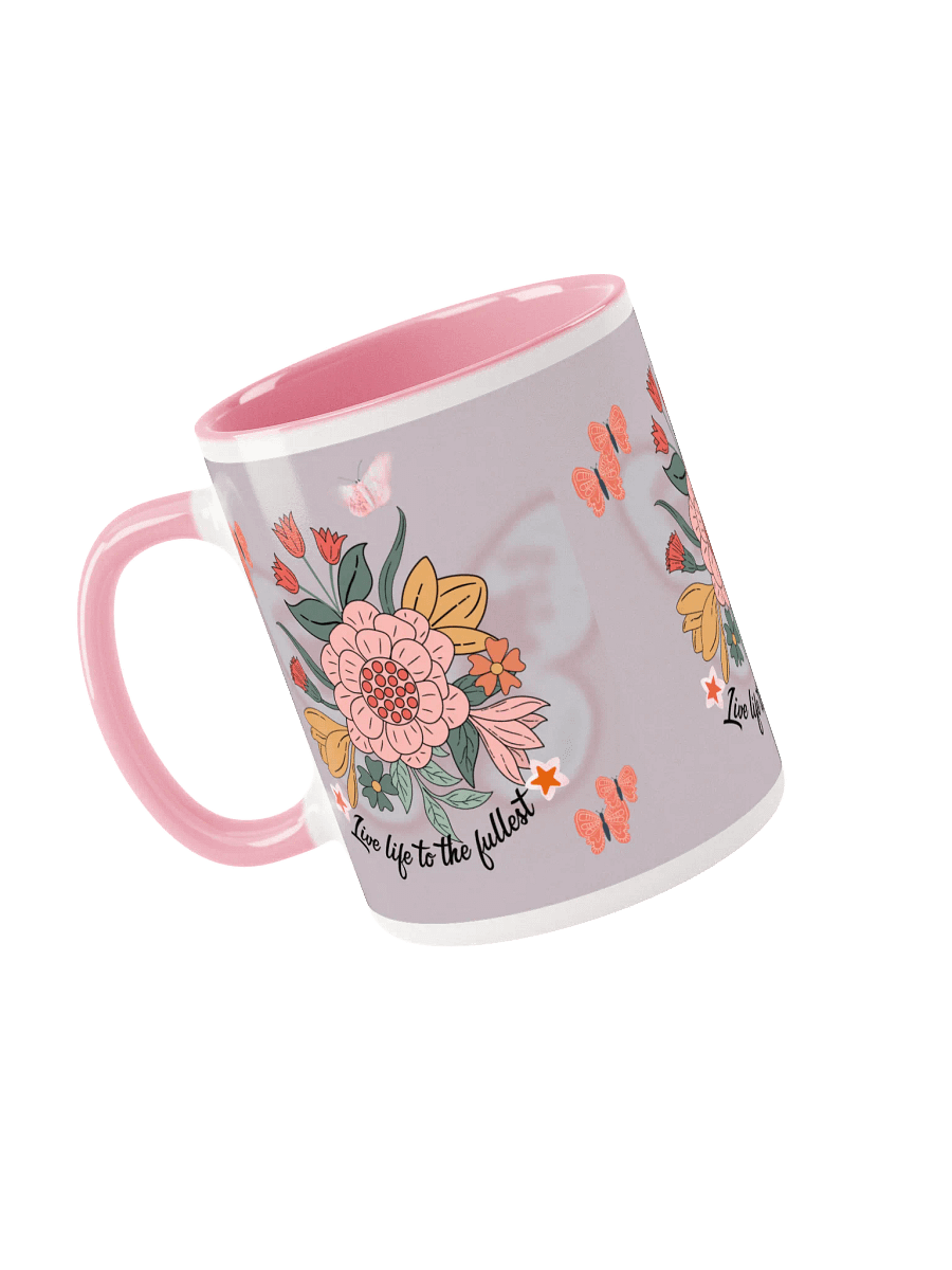 11 oz Floral Bliss Ceramic Coffee Mug with Handles. Reusable Drinkware for Home Office, Summer Gifts product image (3)