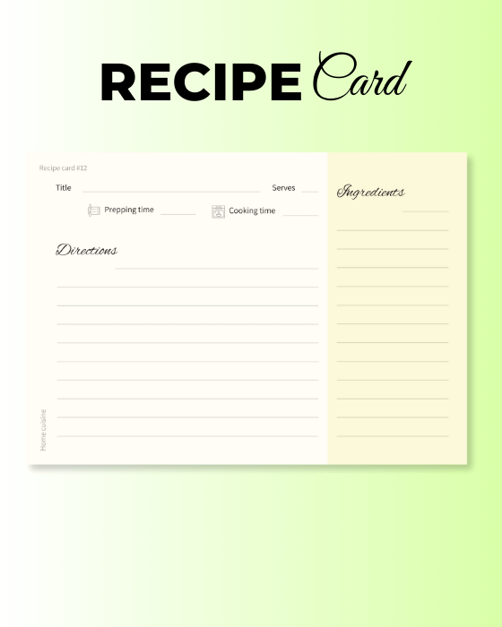 Cream Classic Simple Blank Recipe Card product image (1)