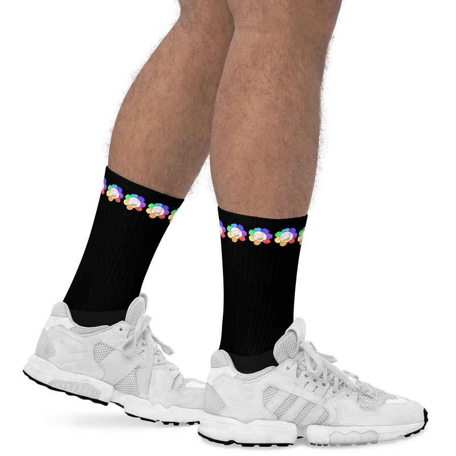 Black Flower Stripe Socks product image (19)