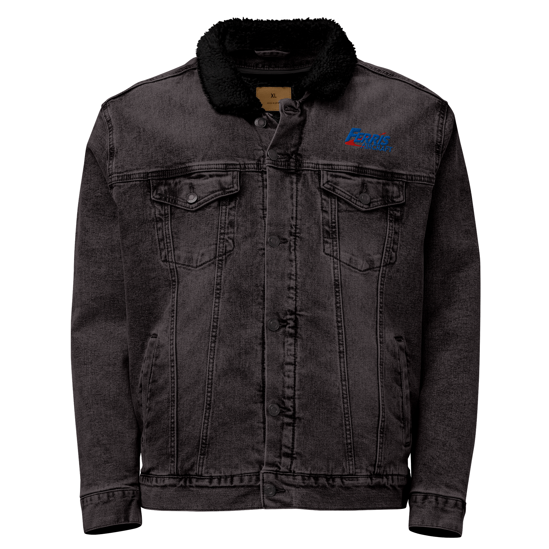 Ferris Aircraft | Unisex Sherpa Denim Jacket by Threadfast Apparel product image (1)