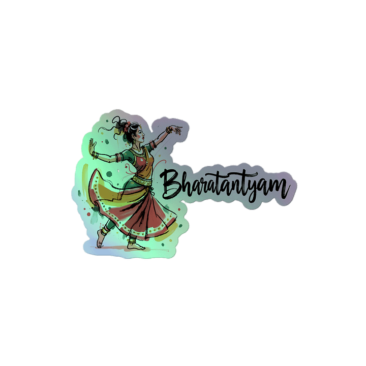 Elegant Bharatanatyam Dance | Traditional Indian Art Holographic Sticker product image (2)
