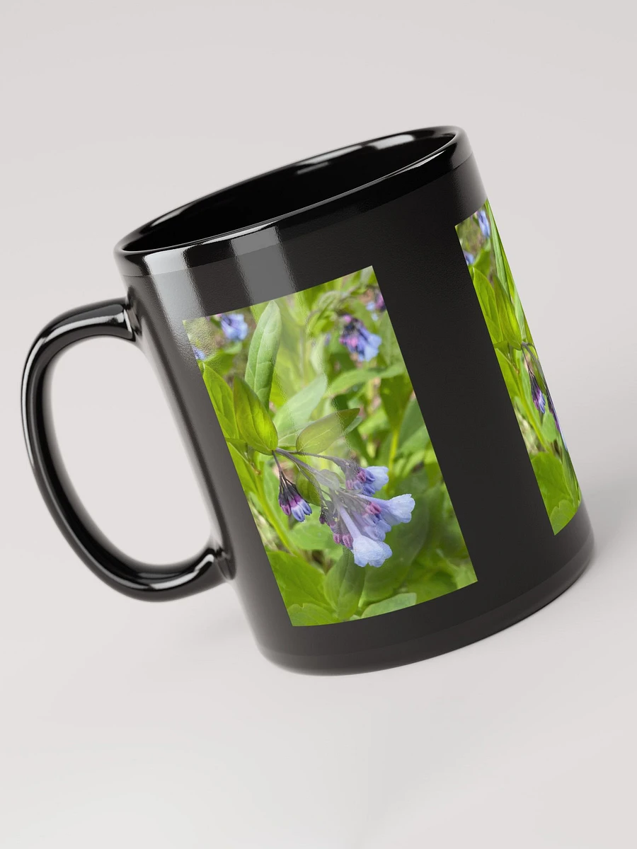 Blue and Purple April Wildflowers Black Coffee Mug product image (5)