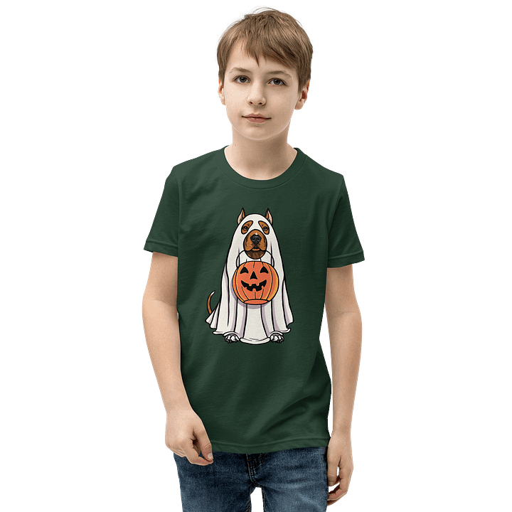 Halloween American Pitbull Terrier(Red, Cropped Ears) Youth T-Shirt product image (9)