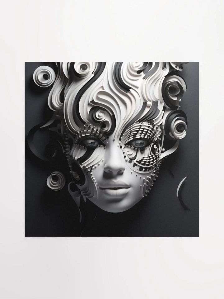 Female Black & White Mask Poster product image (1)