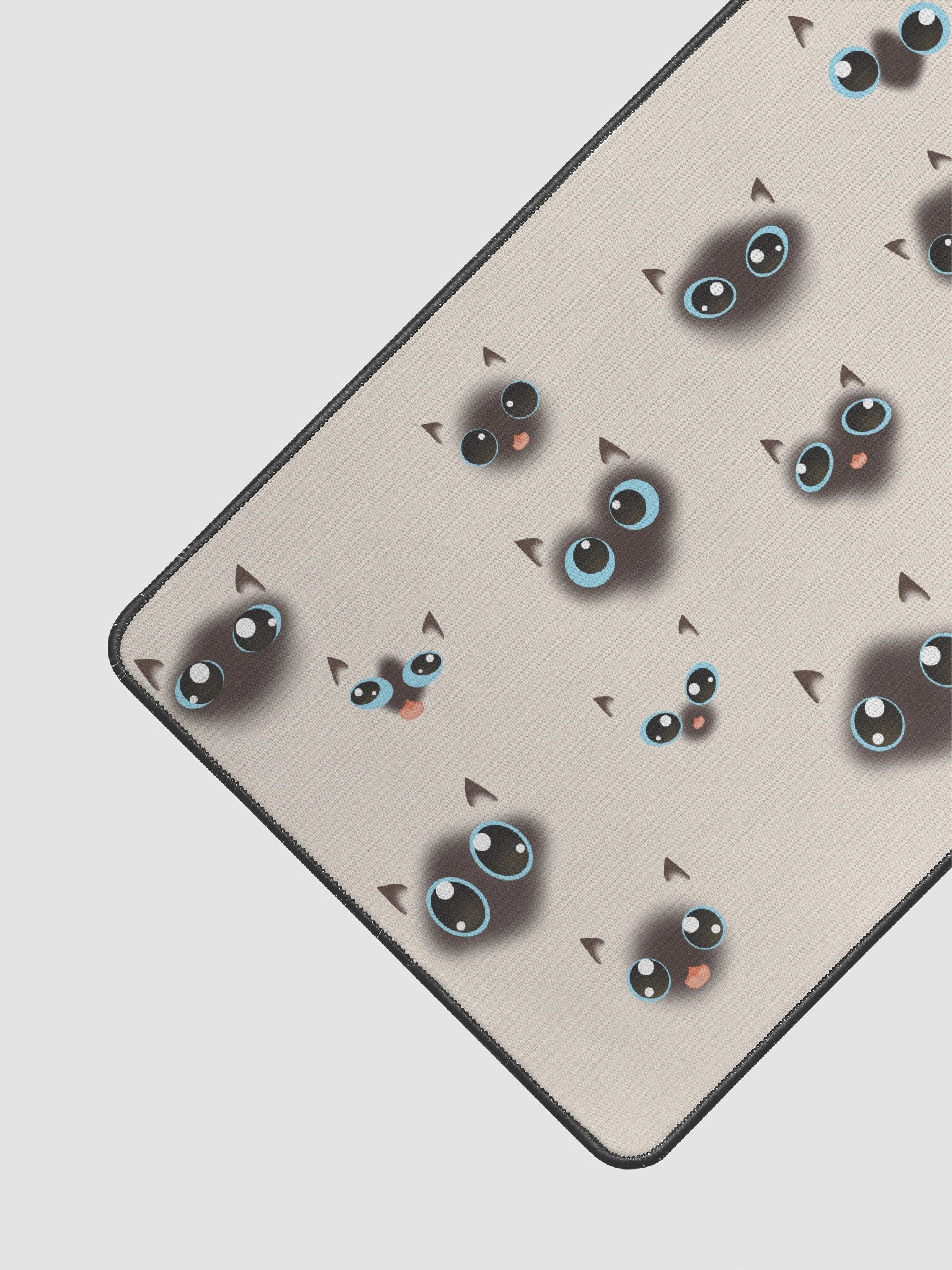 Cute Siamese Cat Faces (Blue Eyes) Desk Mat 12" x 22" product image (2)
