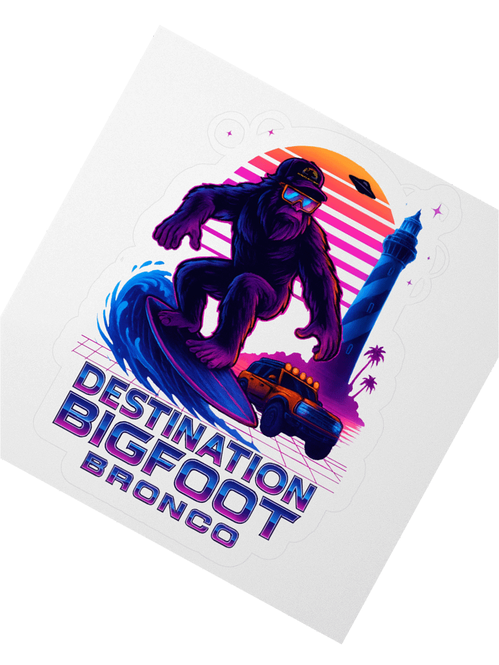 Destination Bigfoot Bronco Synthwave Logo Decal (Multiple Sizes Available) product image (6)