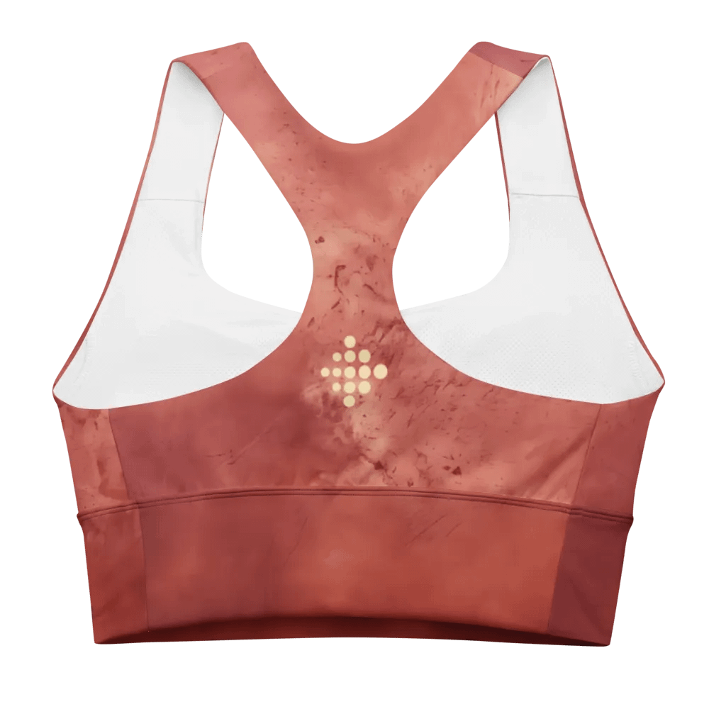 Abstract Grunge intense red Longline Sports Bra product image (3)