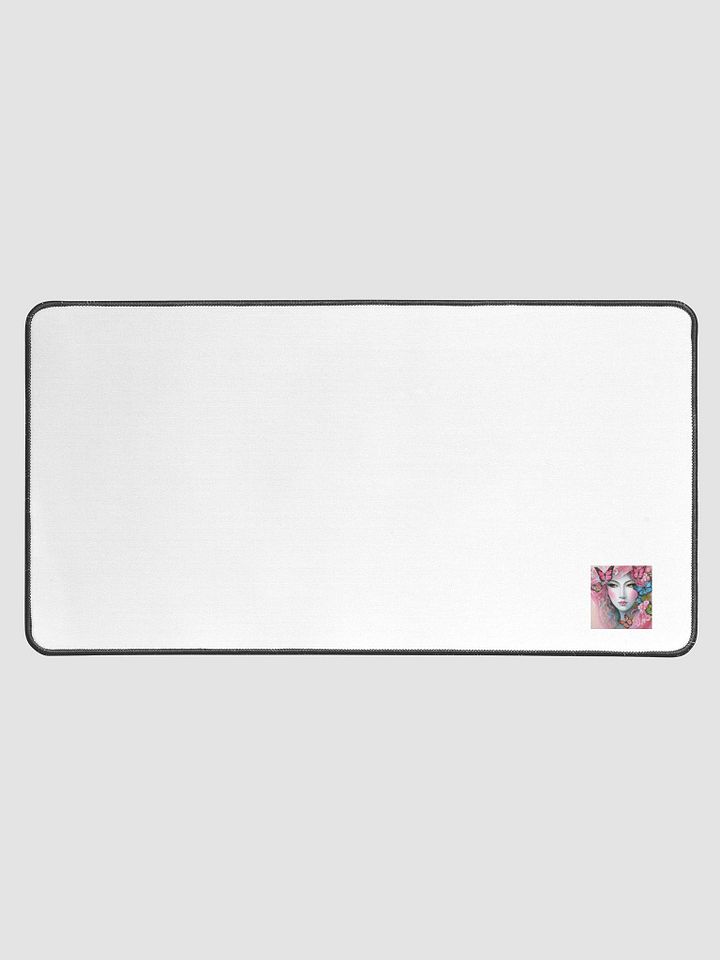 Woman With Pink Butterflies Desk Mat product image (1)
