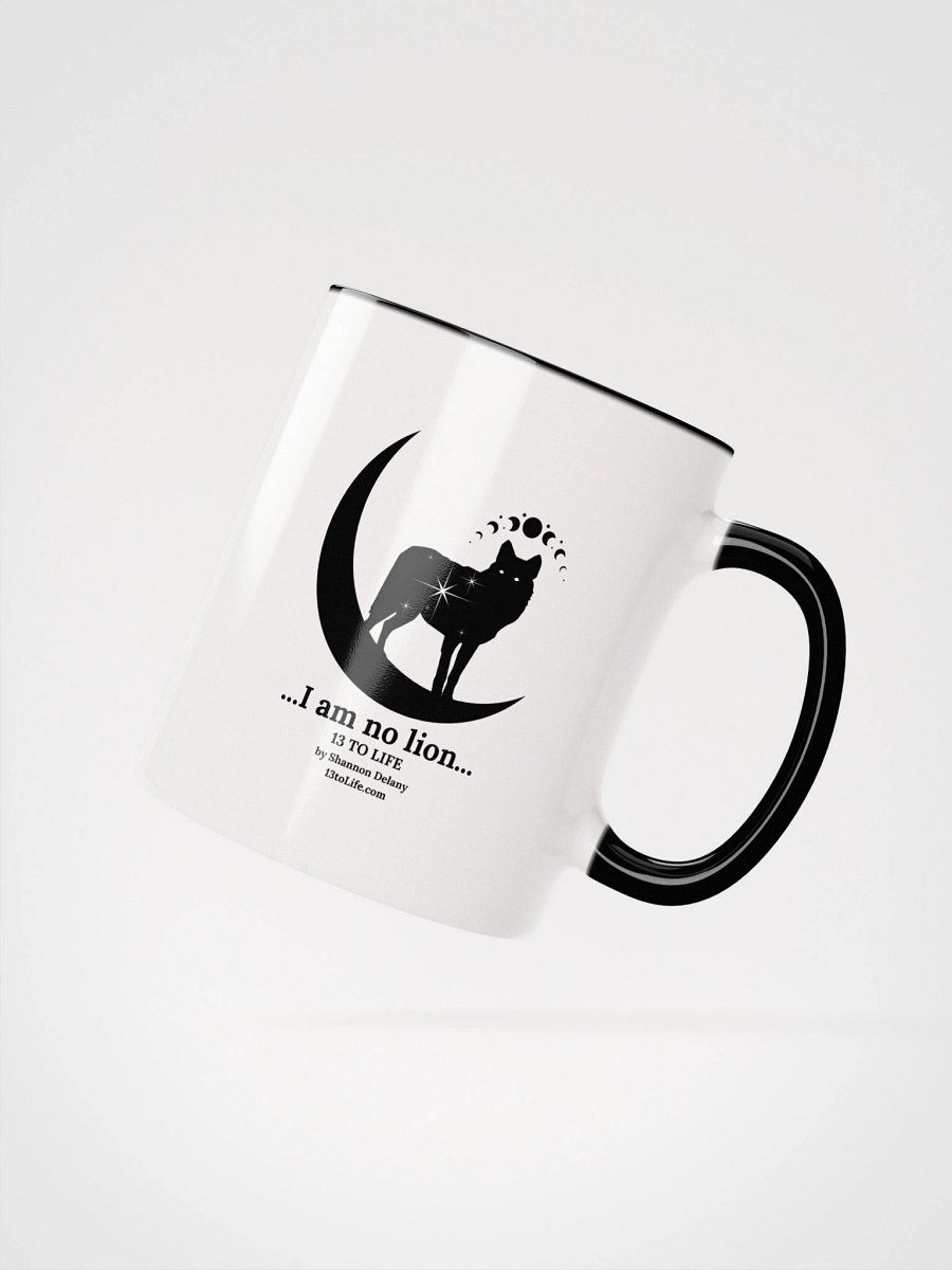 I Am No Lion – Wolf and Moon Mug – 13 TO LIFE Mug with Accent Color Interior and Handle product image (16)