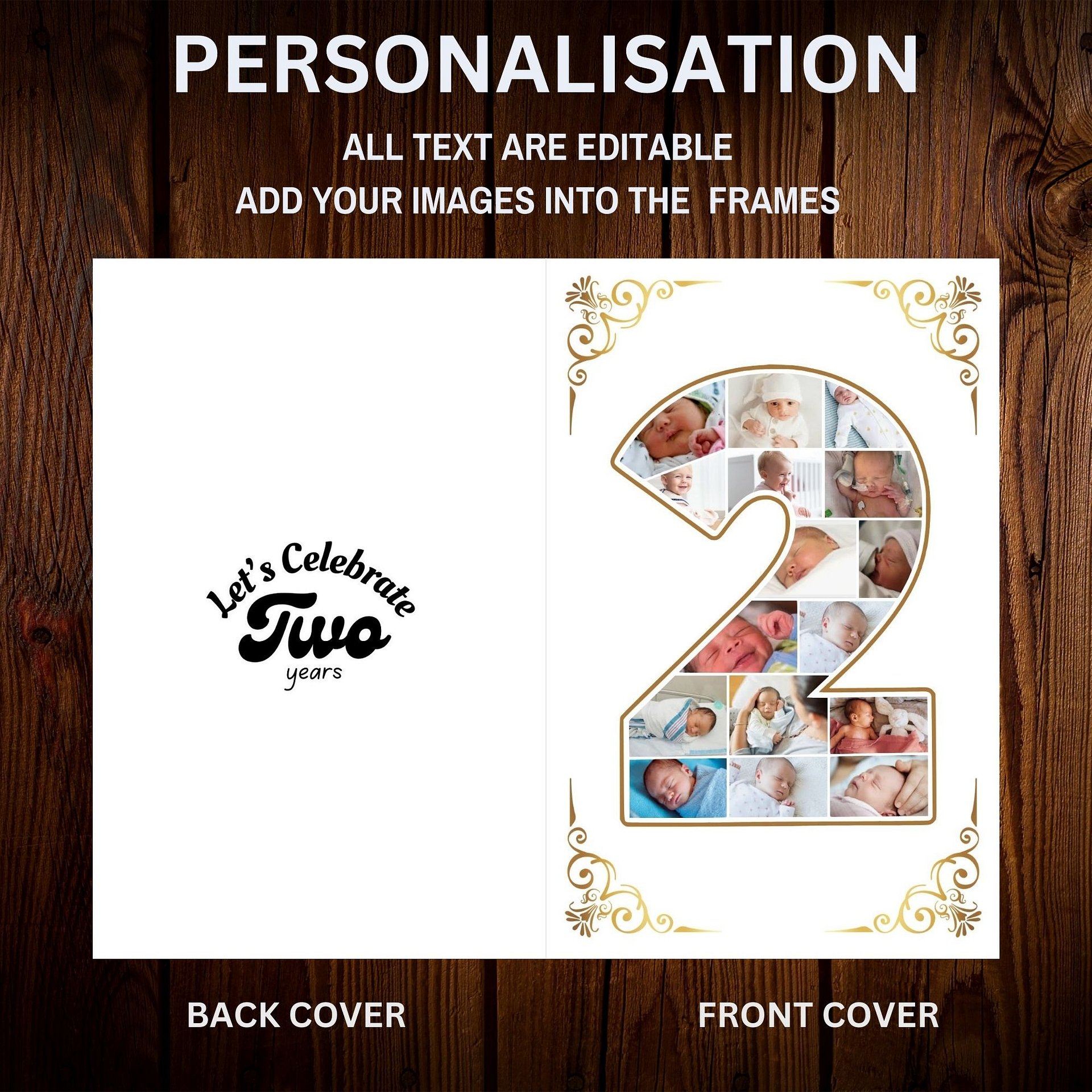 Two Year Celebration Card Photo Collage Canva Template product image (7)