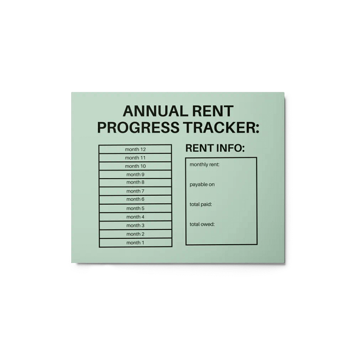 ANNUAL RENT TRACKER (black design 4) product image (1)