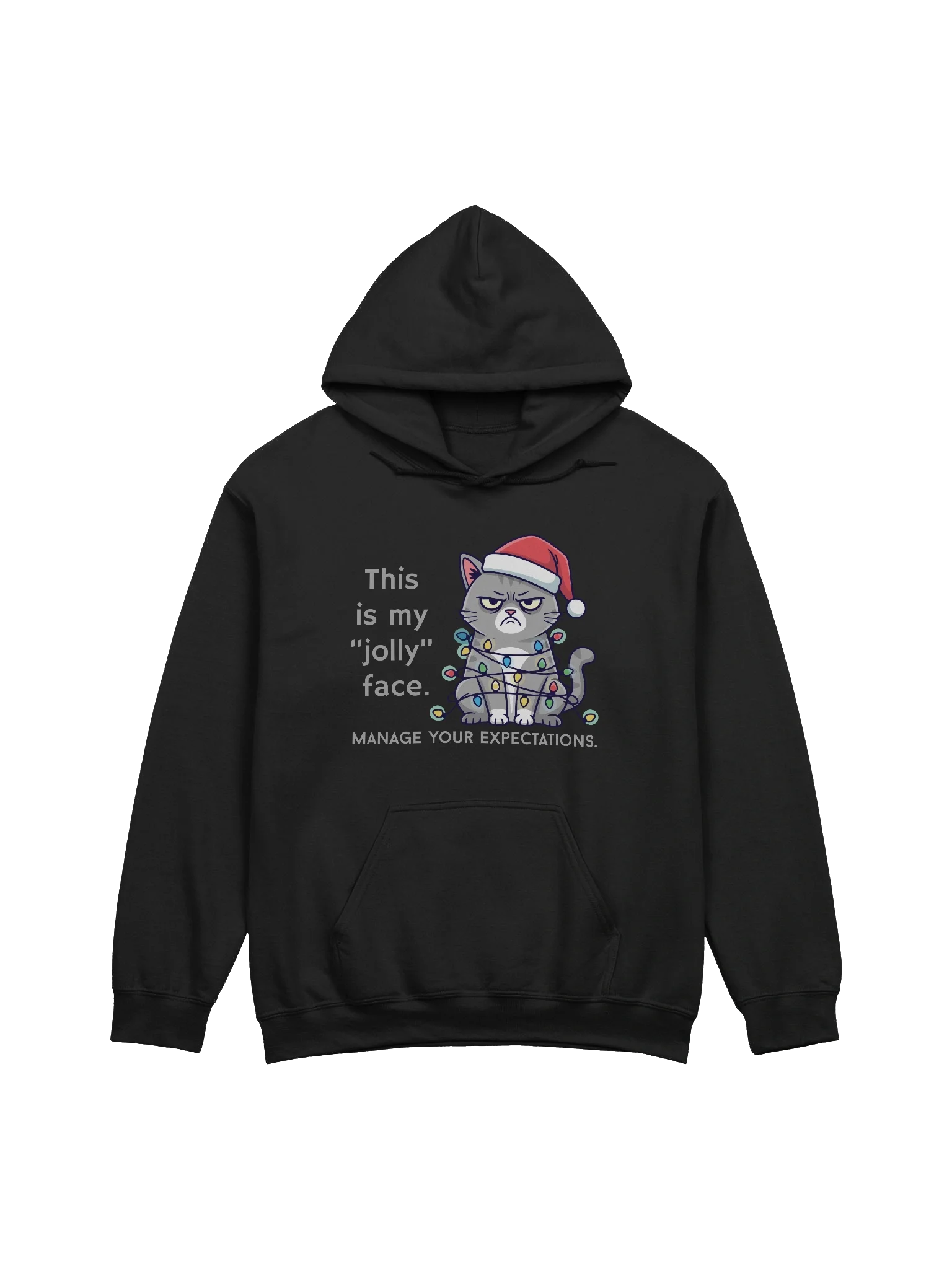 Jolly? Nope. – Grumpy Christmas Cat Hoodie product image (1)