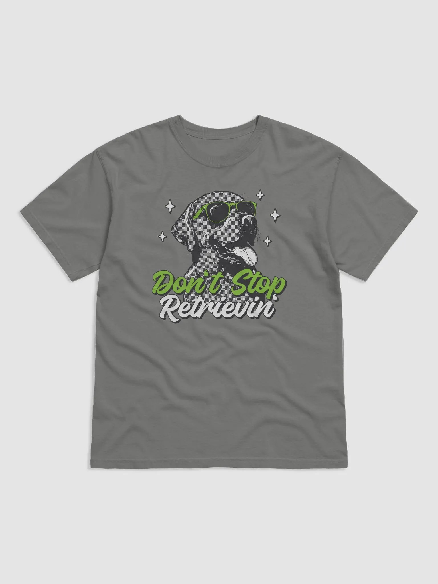 Don't Stop Retrievin' Funny Labrdaor Retriever (Black/Choco) T-Shirt | Retro Y2K Style Half-Tone Design for Dog Lovers product image (4)