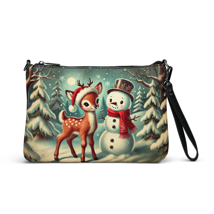 Christmas Reindeer and Snowman Crossbody Bag - Holiday Purse product image (1)