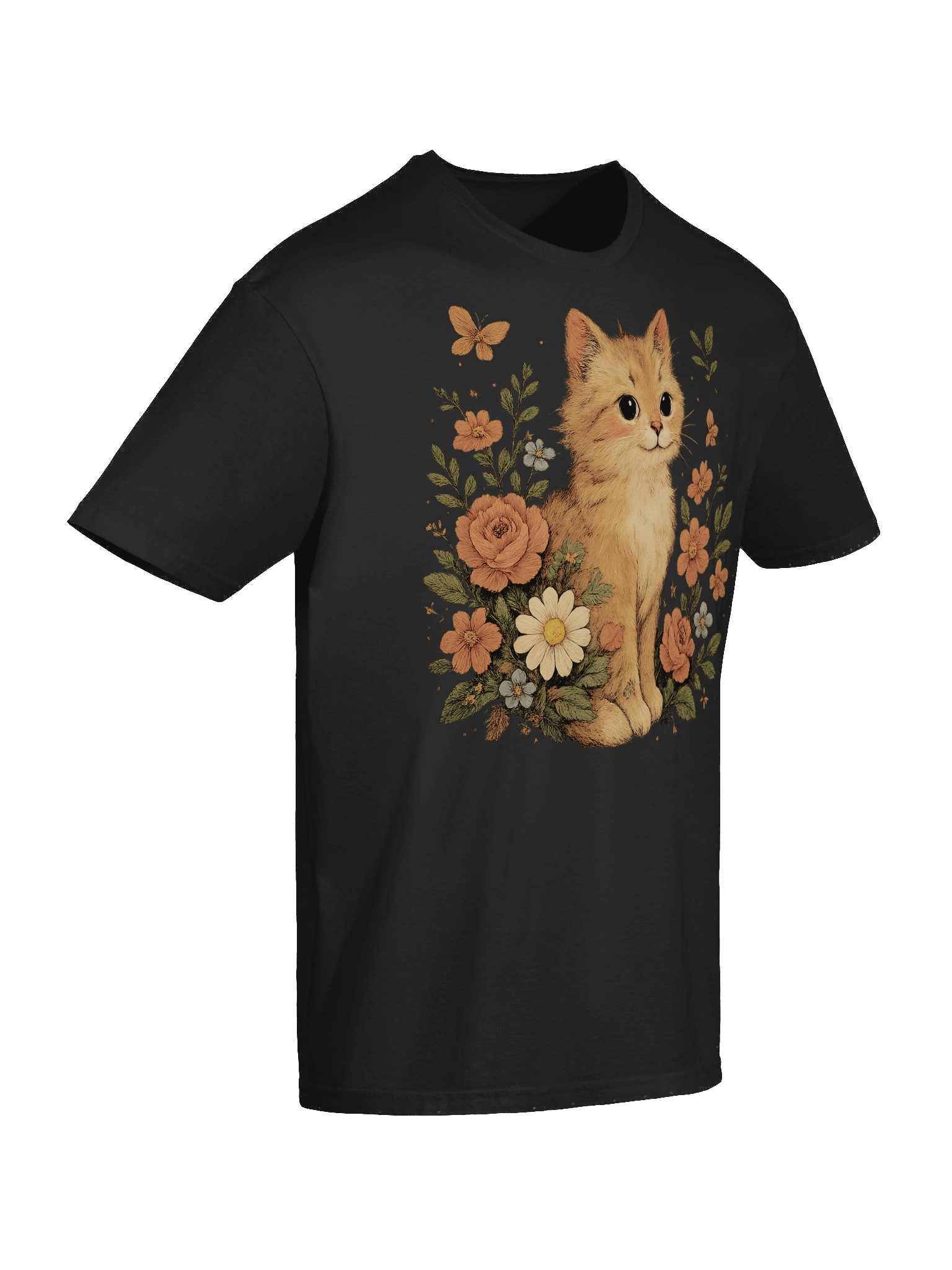 Cute Floral Feline T-Shirt product image (59)