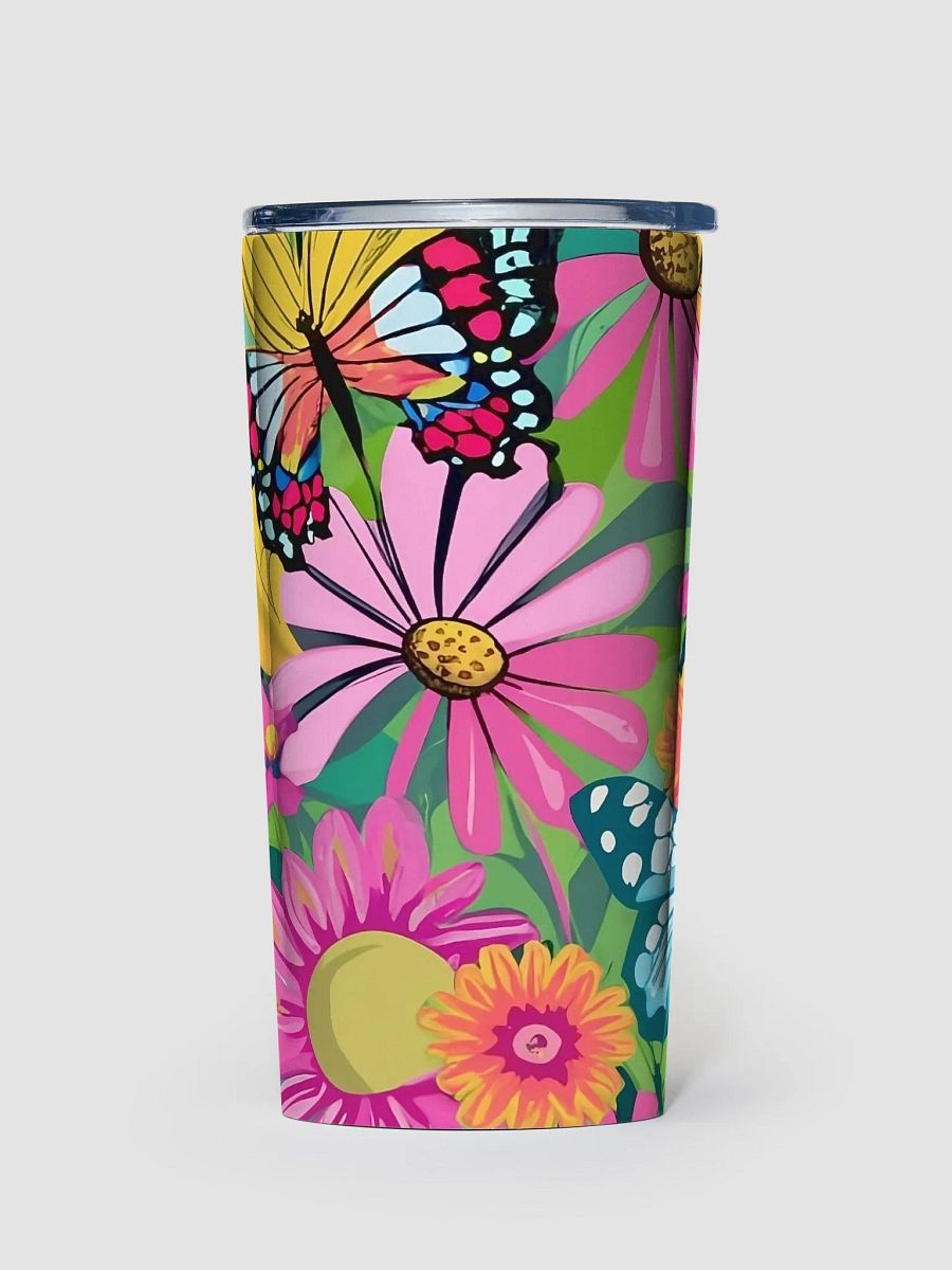 Fluttering Butterflies Blooms Stainless Steel Tumbler product image (1)