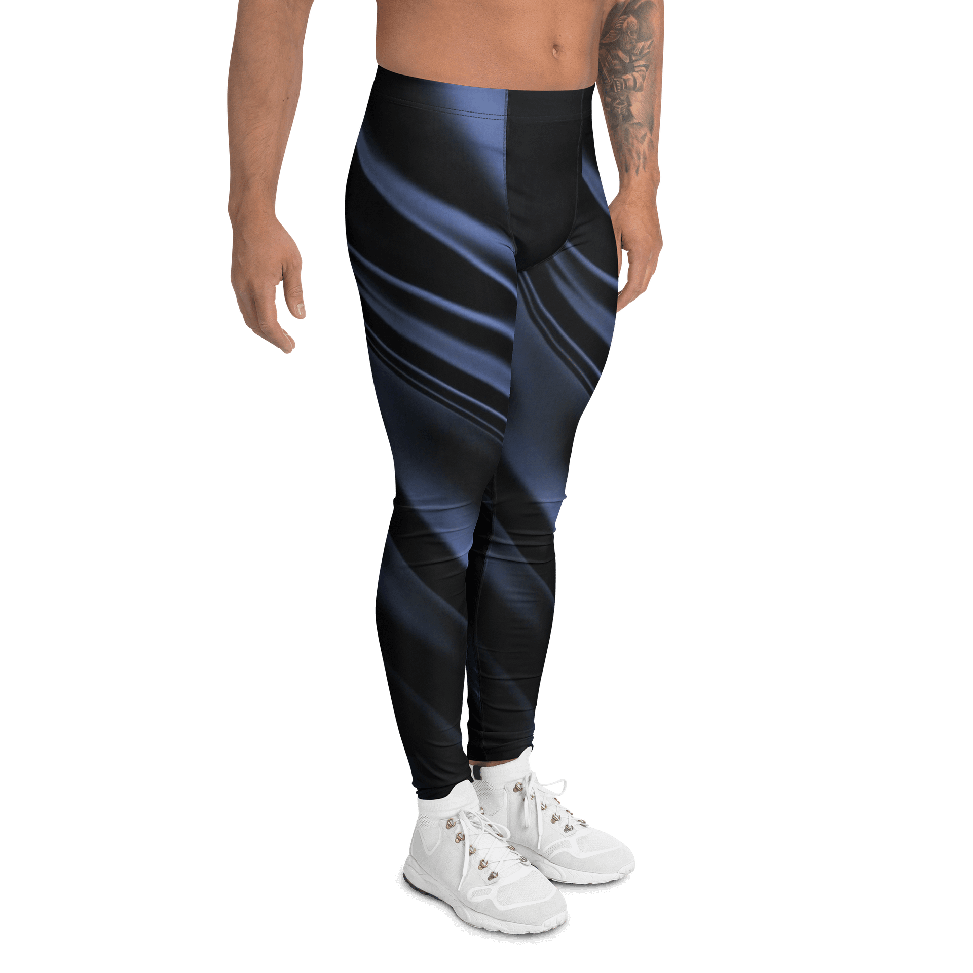 Futuristic Wave Stripes Print Men's Leggings product image (3)