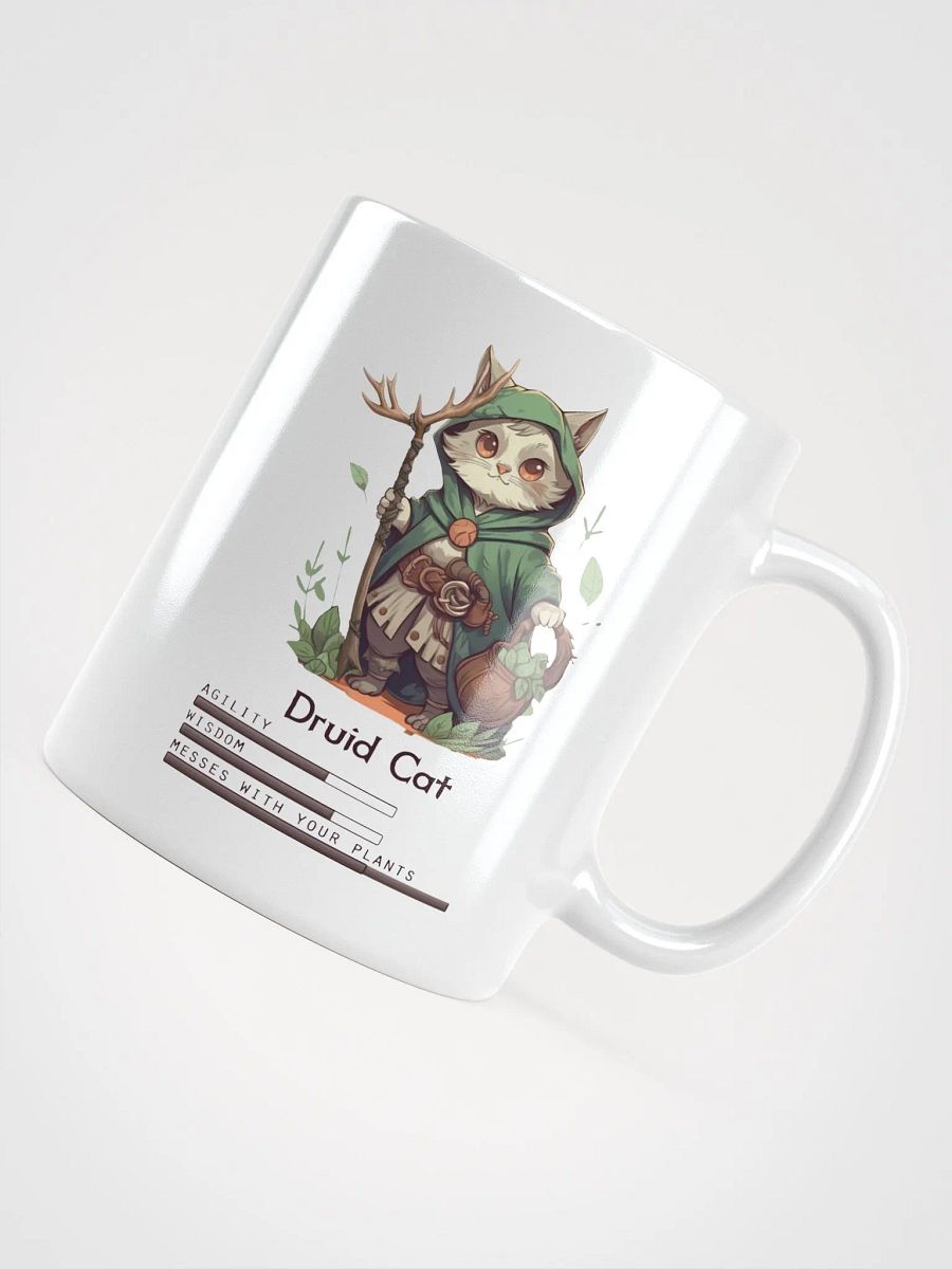 RPG Druid Cat white ceramic mug 11oz 15oz 20oz for gamers and cat lovers product image (12)