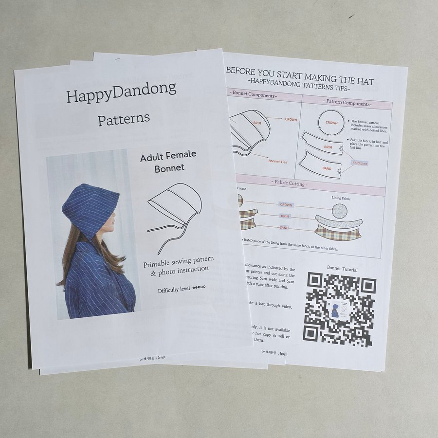 [PDF] 3 Hat Styles making DIY full size download print PDF file product image (5)