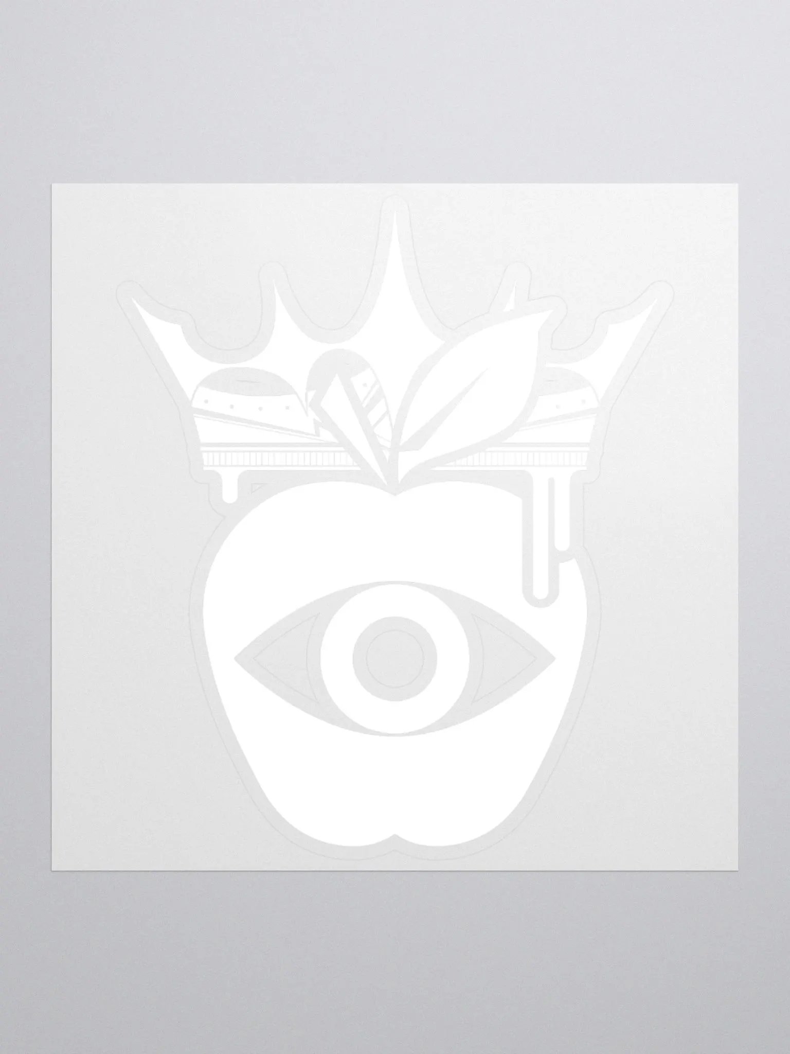 Crowned Apple LARGE (White) ✦ Kiss Cut Stickers product image (2)