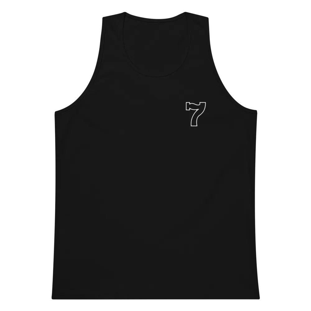 Cdog Spins 7 Black/White Embroided Tank Top product image (5)